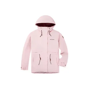Columbia Outdoor Hiking Waterproof And Windproof To Keep Warm Windbreaker Jacket Women's Light Pink