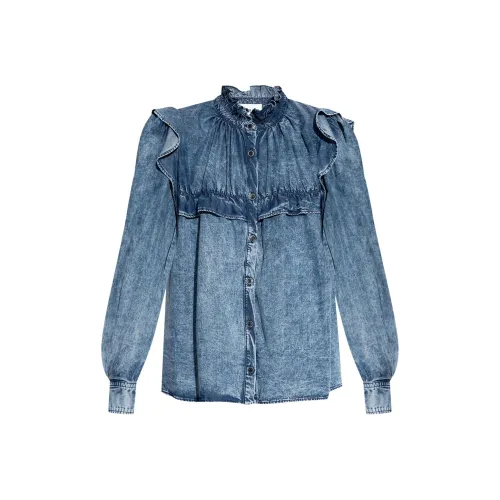 ISABEL MARANT ETOILE Idety Ruffled Denim Shirt