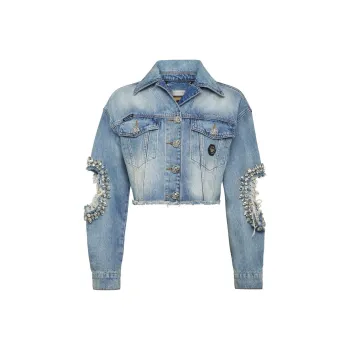 PHILIPP PLEIN Rhinetone Cropped Jacket