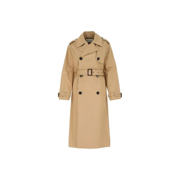 SAINT LAURENT Trench Coats Women's Beige-0