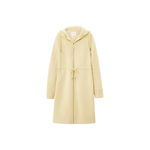 OVV Coats Women's Light Yellow Solid Color C7-0