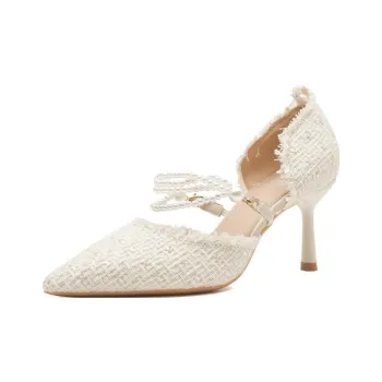 Than Than Me Slim Heel High Heels Women's White