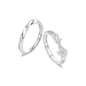 FANFRI Sterling Silver Rings Unisex Anniversary Commemoration Box
