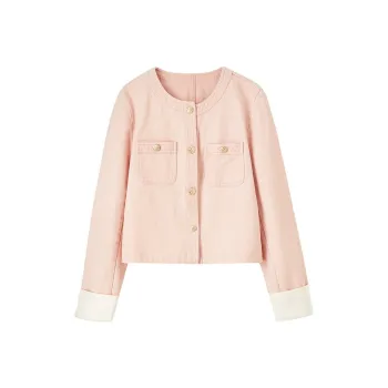 SENTUBILA Cropped Coat Women's Coral Pink