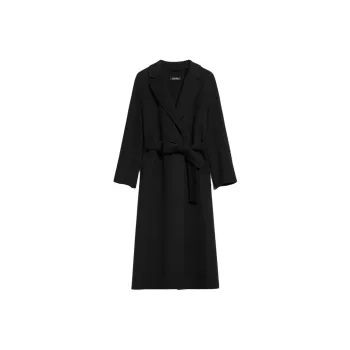 MaxMara Esturia Collection Long Wool Coat Women's Black
