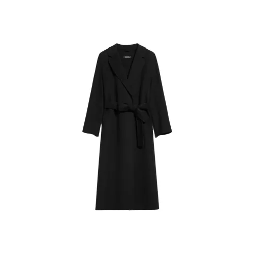 MaxMara Esturia Collection Long Wool Coat Women's Black