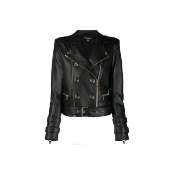BALMAIN FW21 Leather Jacket Women's Black