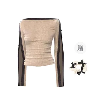 TURN UP Knitwear Women's Light Coffee Comes With Bowknot Hair Tie