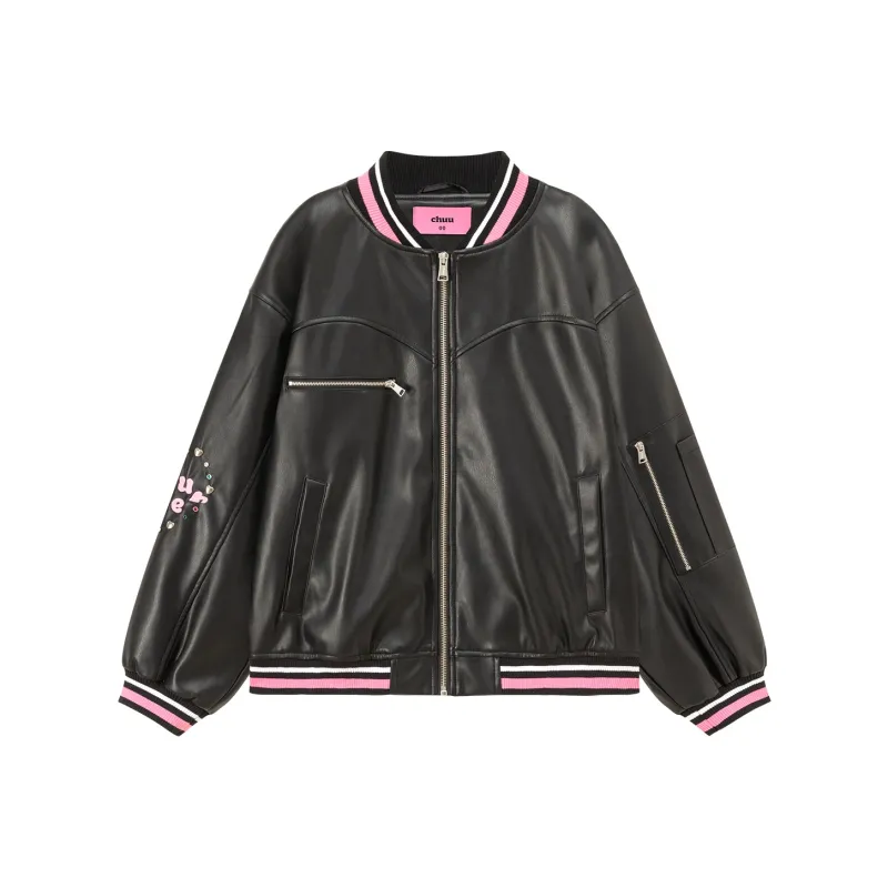 CHUU Leather Jackets Women's Black-0