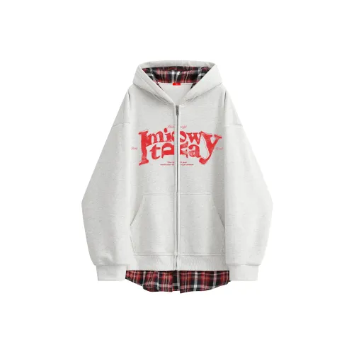 MIIOW Trend Party Series Sweatshirt Unisex Flower Gray & Red