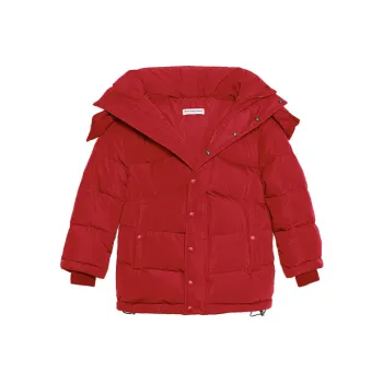 Balenciaga Puffer Jacket Loose Fit Style Women's Red