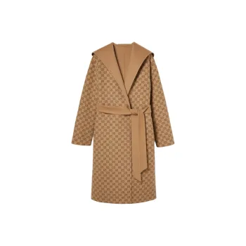 GUCCI Silk Wool Blend Coat 'Camel/Brown'