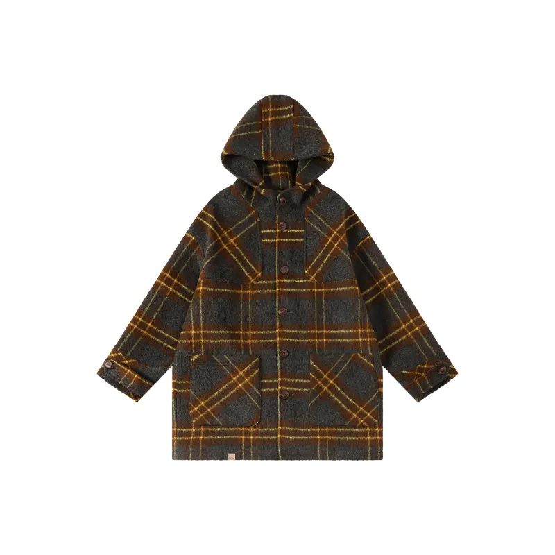 Saotome Coats Women's Black Green Plaid-2