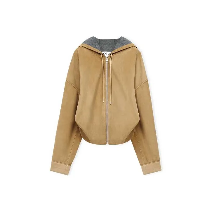 LOEWE Draped Hoodie 'Gold'-0