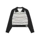 Raglan Sleeve Short Hoodie-Black & White