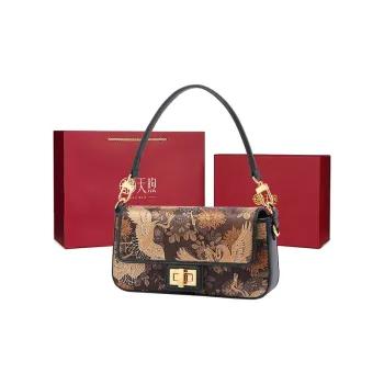 Pmsi Cow Leather One Shoulder Handbag Trumpets Women's Black 1