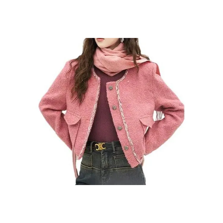 MISHOW FW23 Cropped Coat Women's Pink-0