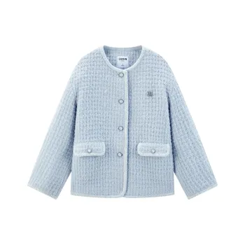 LEDIN Cropped Coats Women's Light Blue
