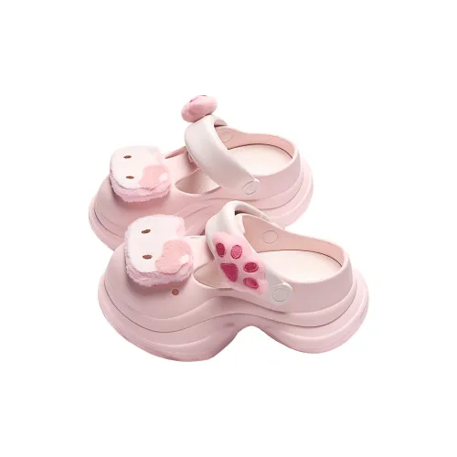 TLIT Cute Summer Slip Resistant Platform Clogs Cat Head size Mary Jane Platform Slippers With Soft And Springy Feel