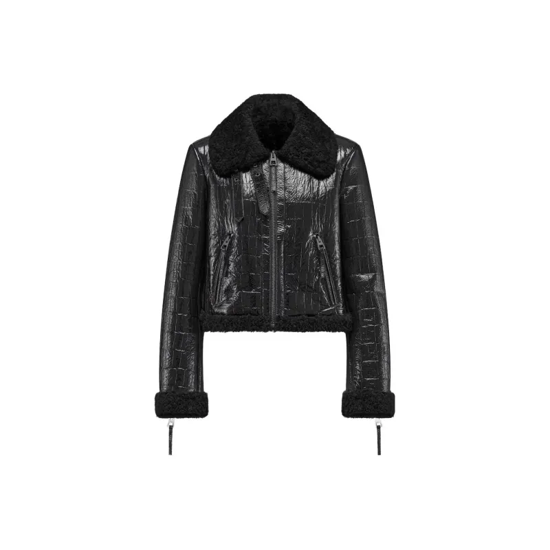 DIOR Leather Jackets Women's Black-0