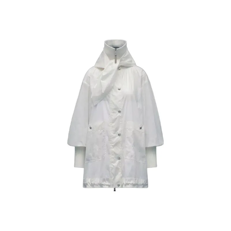 Moncler Trench Coats Women's White-0