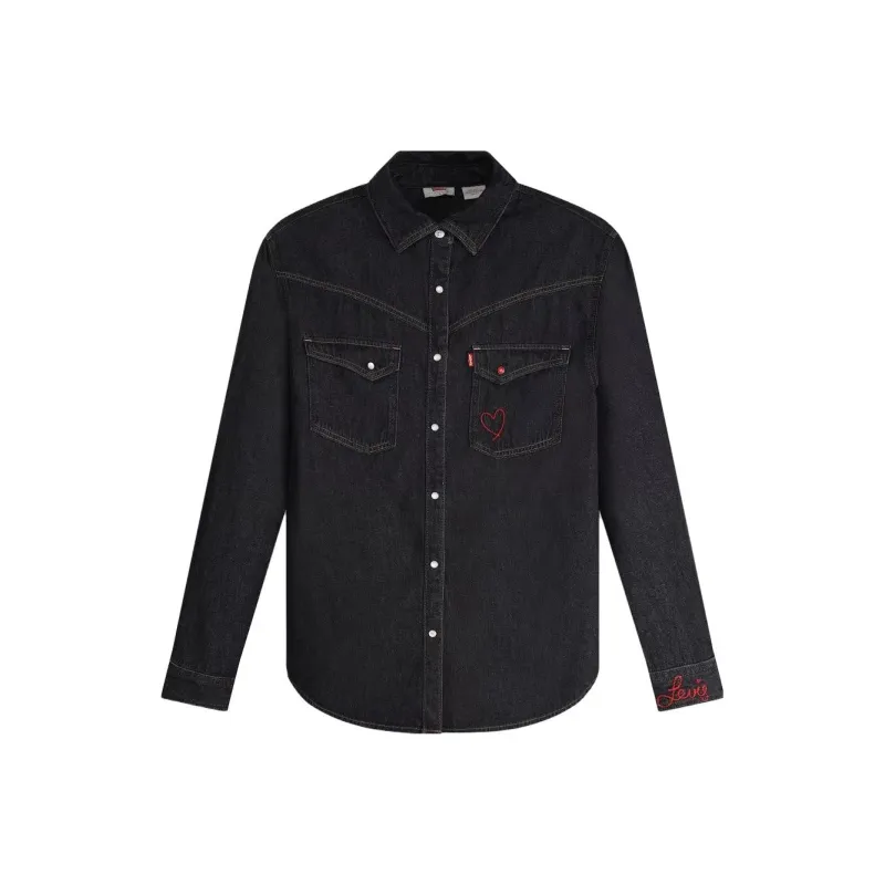 Levis Denim Jackets Women's Black Obsidian-0