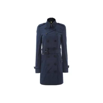 Burberry Trench Coats Women's Navy Blue