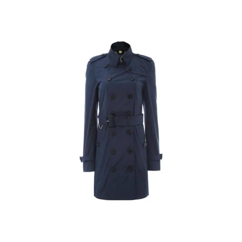 Burberry Trench Coats Women's Navy Blue-0