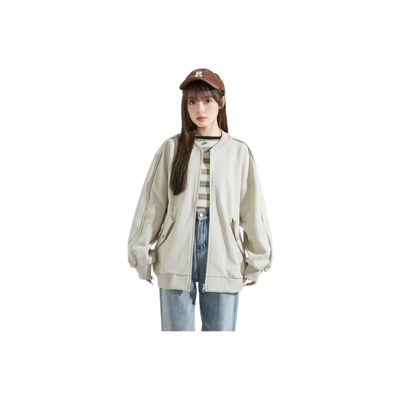 Tonlion Baseball Jacket Women's Light Beige-0