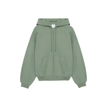 ARITZIA Sweatfleece Cozy Fleece Mega Drop Shoulder Zip Hoodie Sweatshirt Women's Smoky Sage