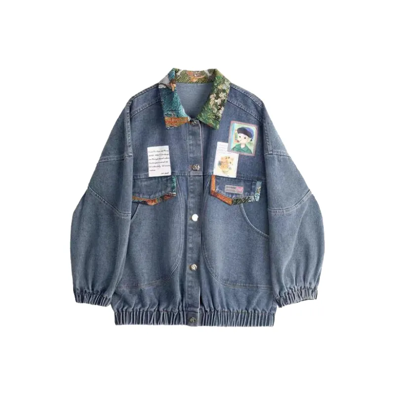 EOEI Denim Jackets Women's Blue-0
