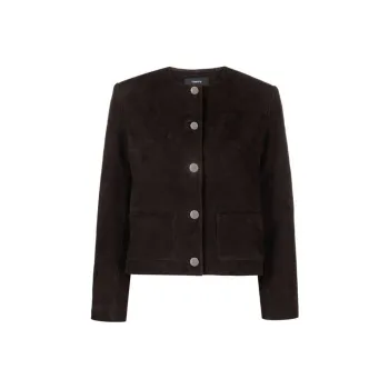 THEORY Leather Jackets Women's Dark Brown