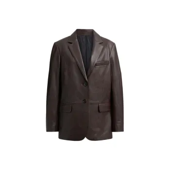 COACH Leather Jacket Women's Brown