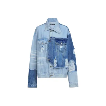 FRAIL STATE Loose Fit Denim Jacket Unisex Sky Blue