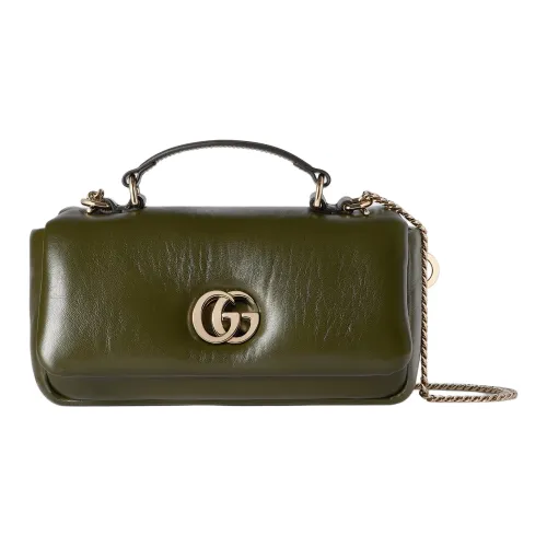 GUCCI Leather Handbag Mini Women's Forest Green