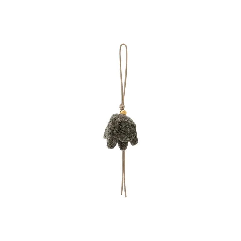 LOEWE Anagram Raffia With Calfskin Bag Charm Bag Merch Unisex Gray-0