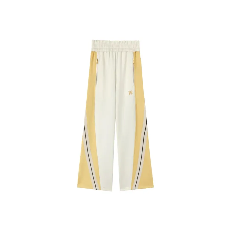 PALM ANGELS Monogram Colorblock Wide Track Pant 'Off White/Multicolor'-0