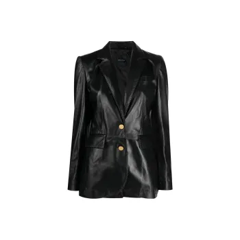 Tagliatore Josie Double breasted Leather Blazer