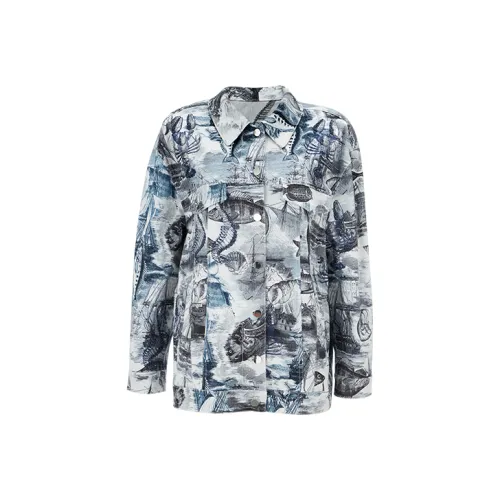 STEVE&VIVIAN Loose Fit Denim Jacket Women's Multicolor