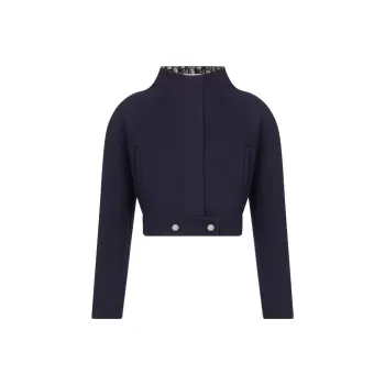 DIOR SS23 Cropped Coat Women's Marine Blue