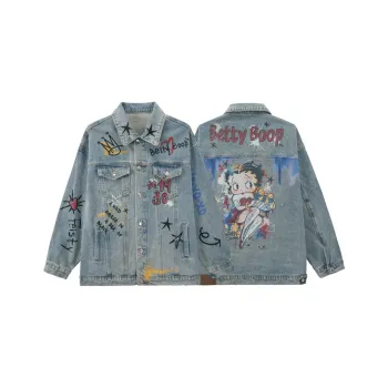 Unifree X Betty Boop Co brand Denim Jackets Women's Blue