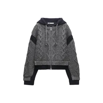 ZARA Cropped Coats Women's Gray/Blue