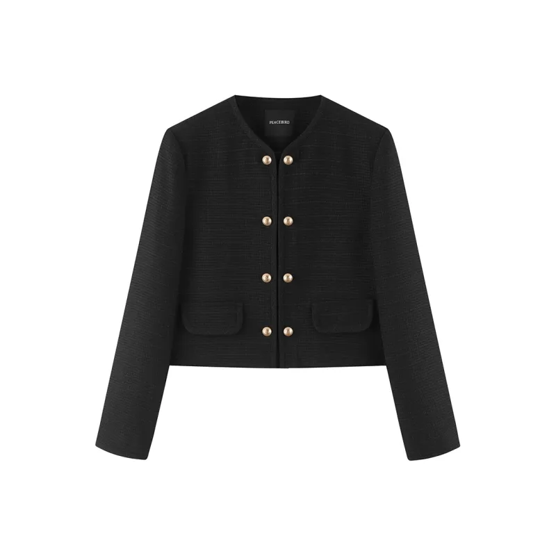 PEACEBIRD Cropped Coats Women's-2