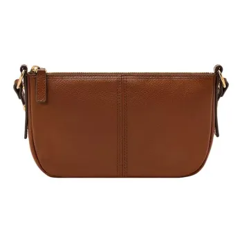 FOSSIL Leather Shoulder Bag Small Size Women's Brown