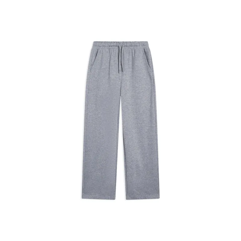 LiNing Sports Life Collection Knitted Sports Pants Women's Heather Gray Sharkskin Gray-0