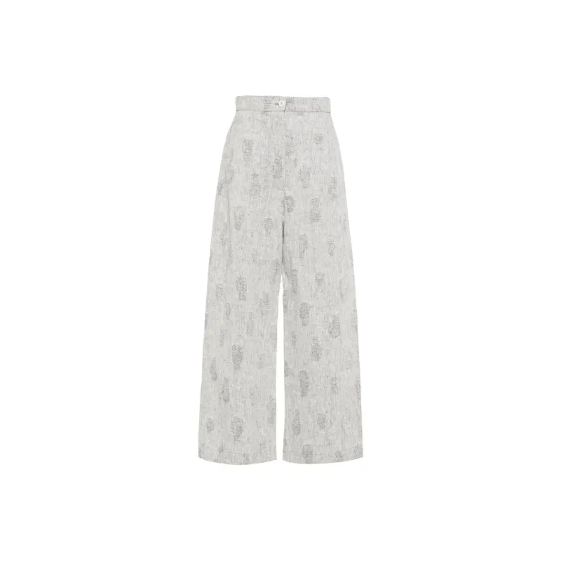 HENRIK VIBSKOV Post Patterned Wide-leg Trousers-0