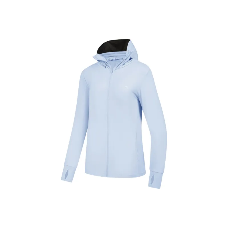 QIAODAN Sun Protection Clothing Women's Lightweight Transparent Blue-0