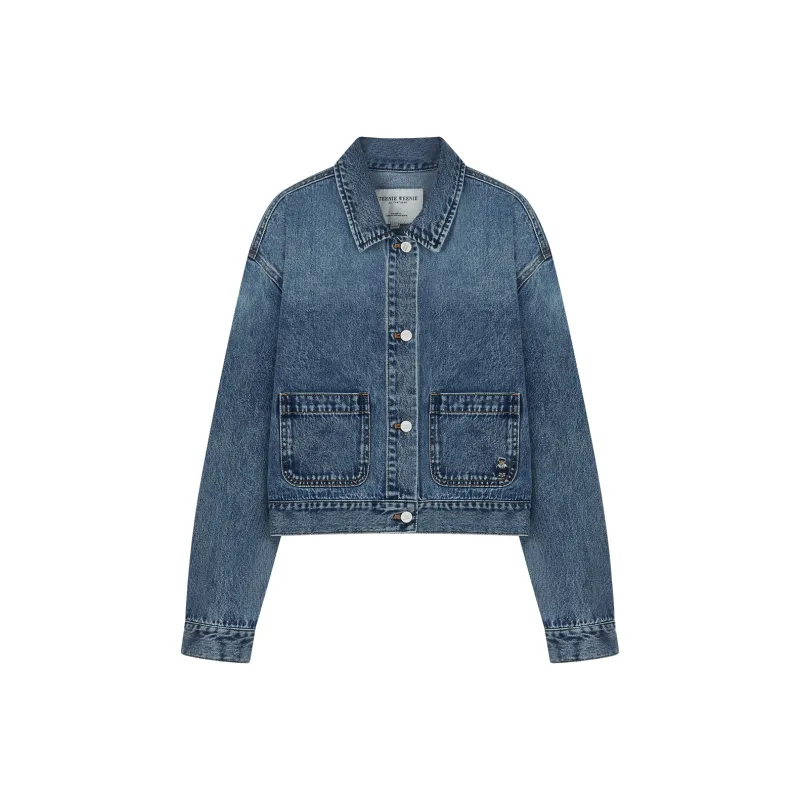 Teenie Weenie Cropped Coats Women's Medium Blue-0