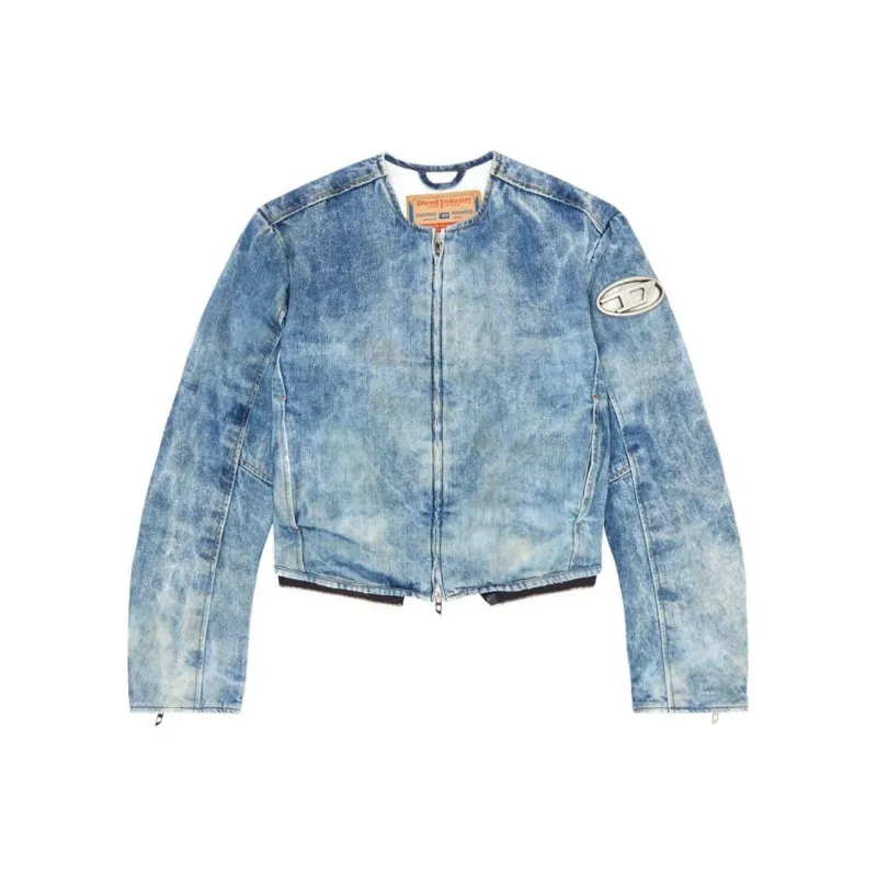 DIESEL De-Calur-Fse Logo Plaque Denim Jacket-0