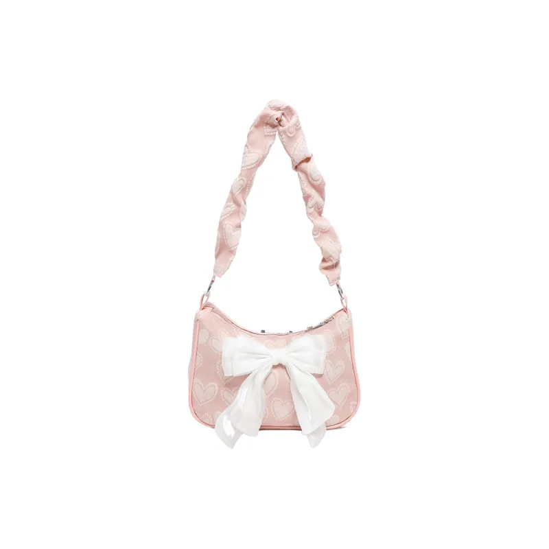 LOUIS ROYALN PU Underarm Shoulder Bag Women's White/Black/Pink-4